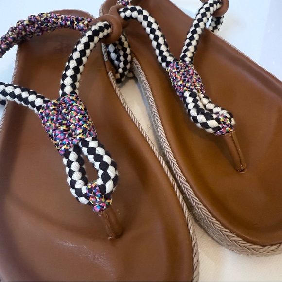 ISABEL MARANT Gypso Leather Braided Rope Sandals Multicolor Size 38 - Picture 6 of 10